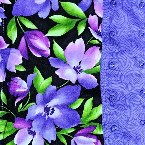 Sweet Spot Skirts Purple Floral Snap Closure Adjustable Mini Wrap‎ Skirt - Picture 7 of 7